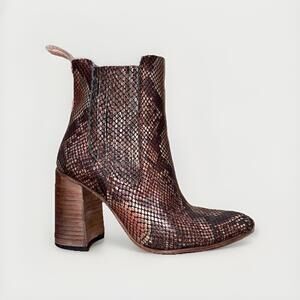 Freebird By Steven Janelle Coral Snake Boot Short Bootie Leather Size 8